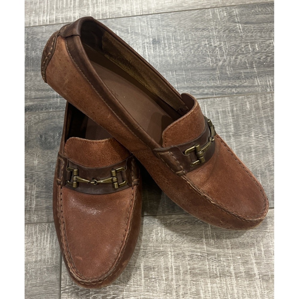Cole Haan Men's Link Horsebit‎ Two-tone Brown Leather Loafer Sz 8.5